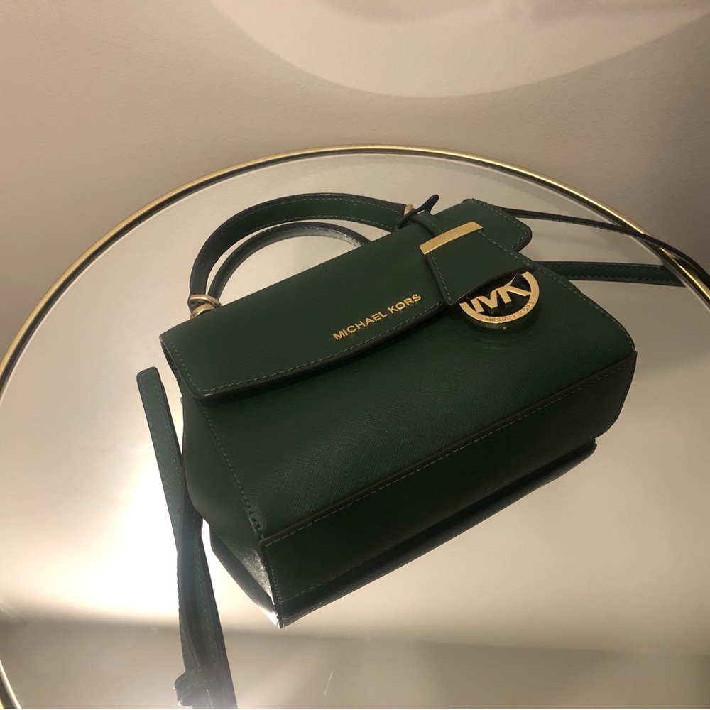 Michael Kors Ava Dark Green Crossbody Bag